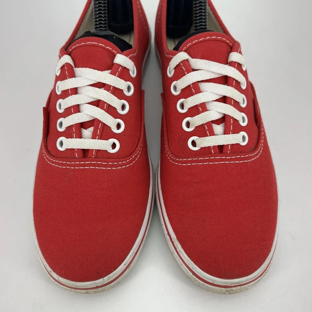 Vans Shoes Mens Size 5.5 Red Canvas Low Top Skateboarding Sneakers Lace Up